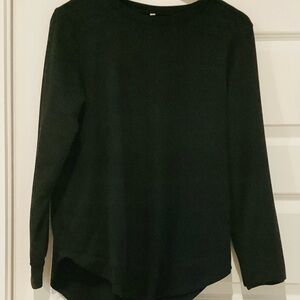 Black Fitted Long Sleeve Blouse